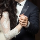 Bride and groom dancing
