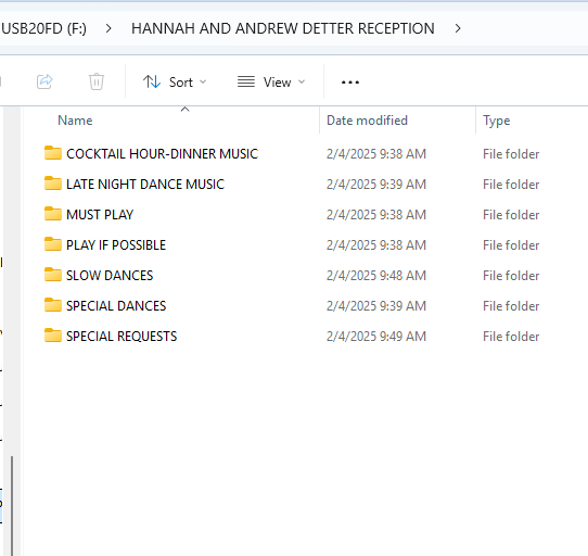 music folders on a computer