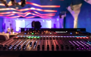 close up sound music mixer control panel