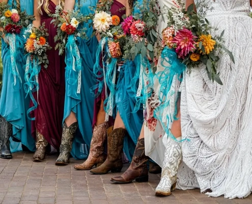 cowboy boots on bridal party