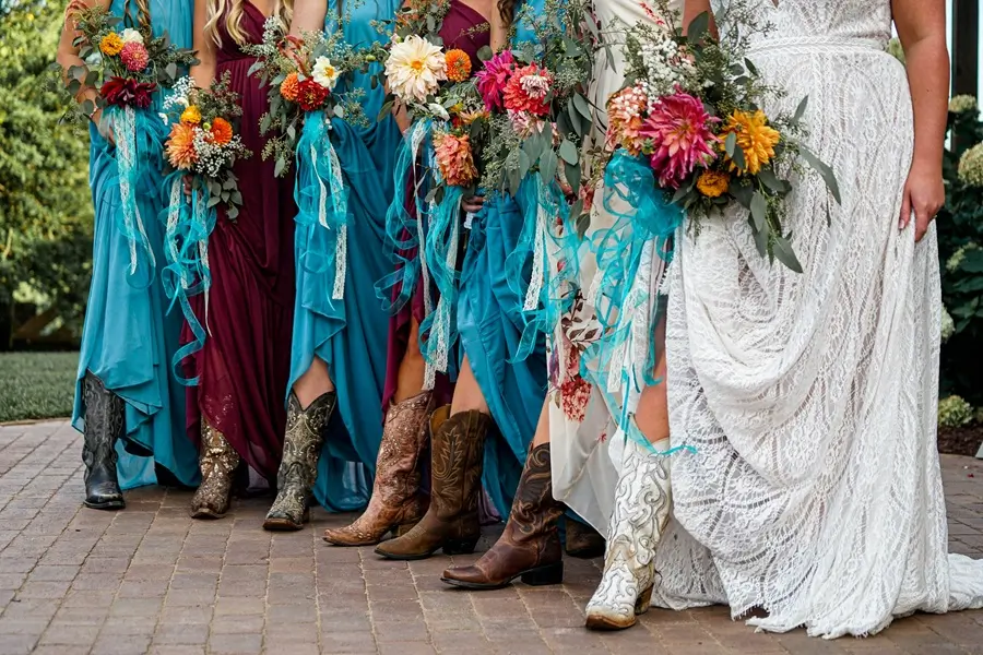 cowboy boots on bridal party